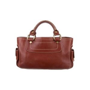 Celine Leather Boggie Bag Top Handle Brown Tuscany Gold-tone Hardware